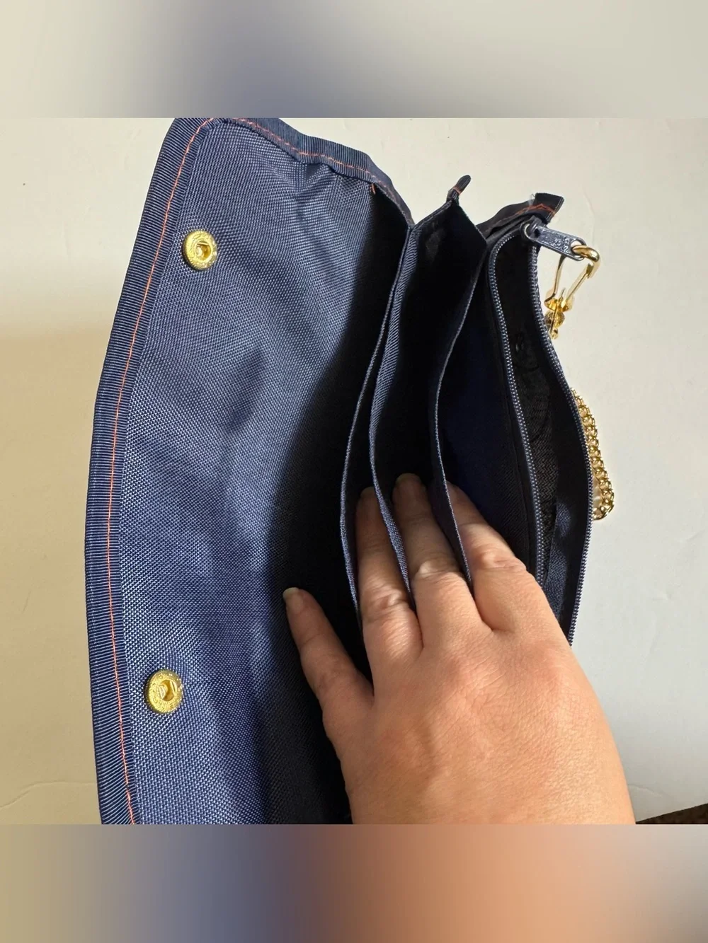 Vintage Ford Mustang Denim Chain Biker Denim Wallet Blue Embroidered Snap Bifold